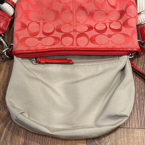 Coach Cherry Red Signature Swing Pleated F42835 Crossbody/Shoulder/Waist Bag NWT - Picture 12 of 16